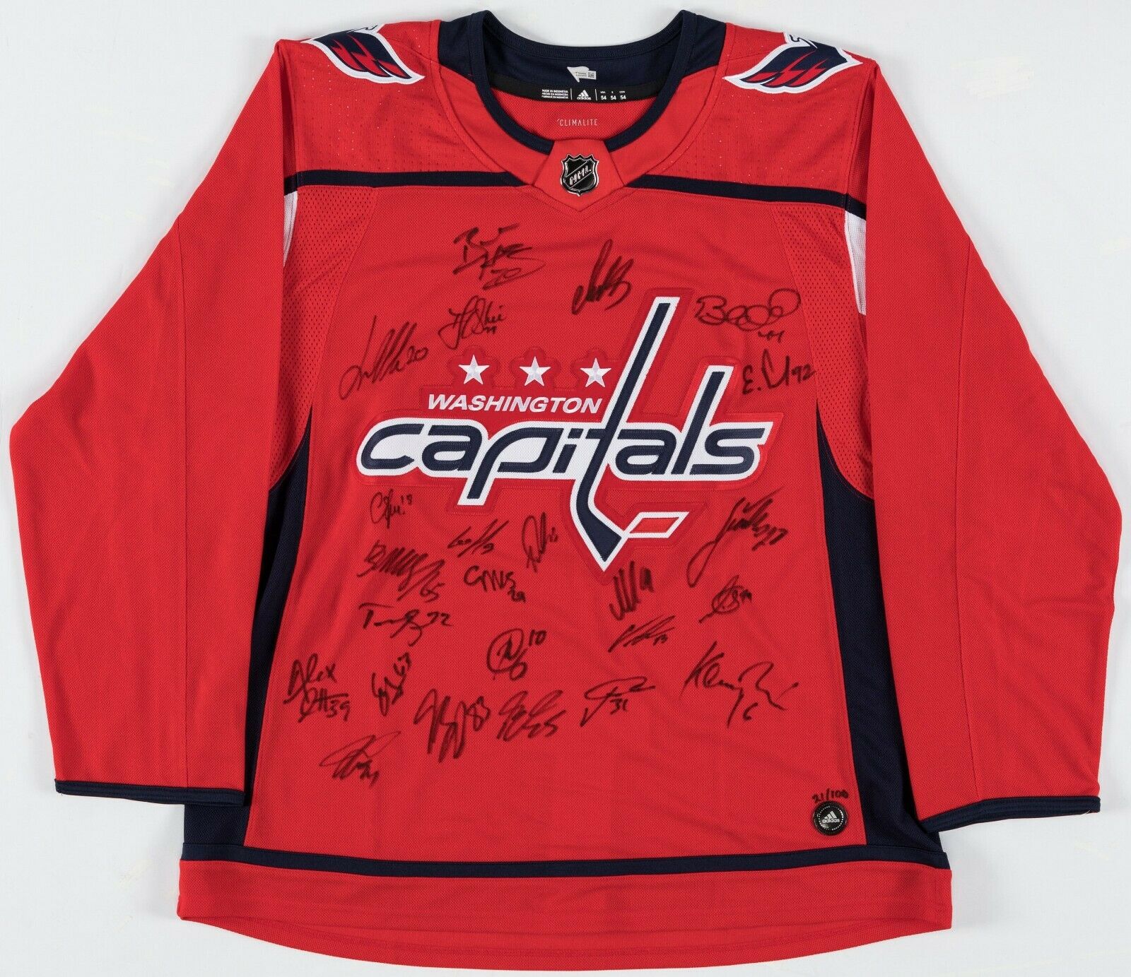 2017-18 Washington Capitals Stanley Cups Champs Team Signed Jersey Fanatics COA