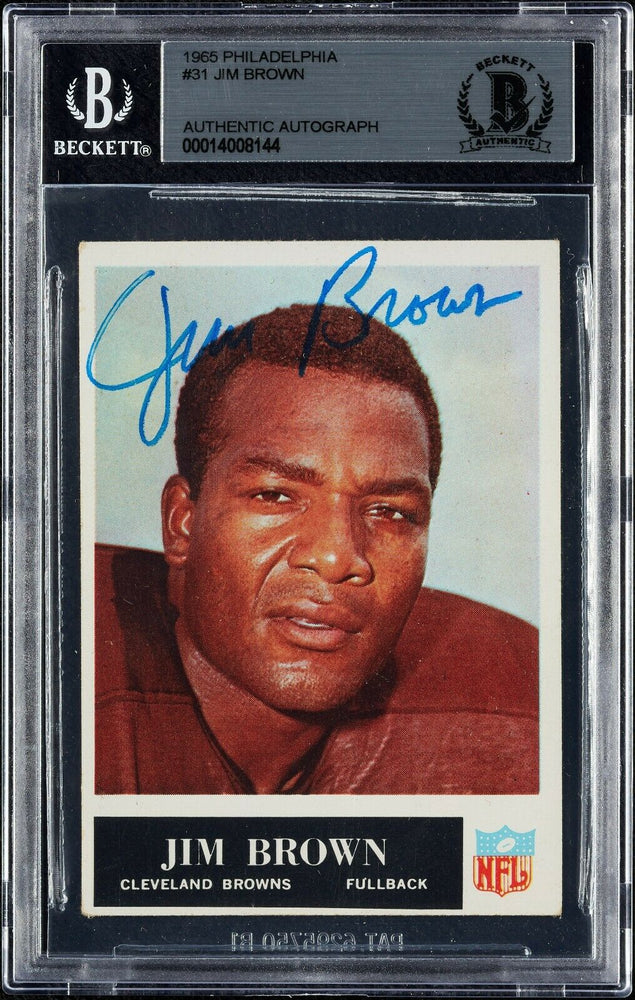 Jim Brown Signed 1965 Philadelphia #31 Football Card BGS Beckett