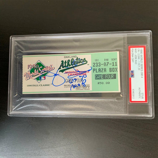 Jose Rijo "MVP" Signed Inscribed 1990 World Series Original Ticket PSA DNA