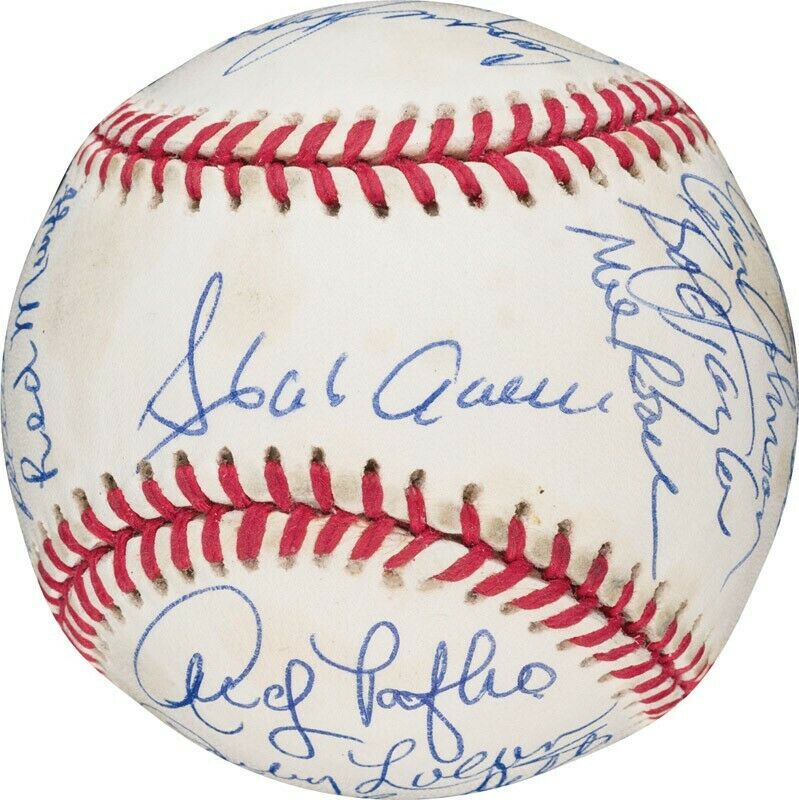 Beautiful 1957 Milwaukee Braves World Series Champs Team Signed Baseball PSA DNA