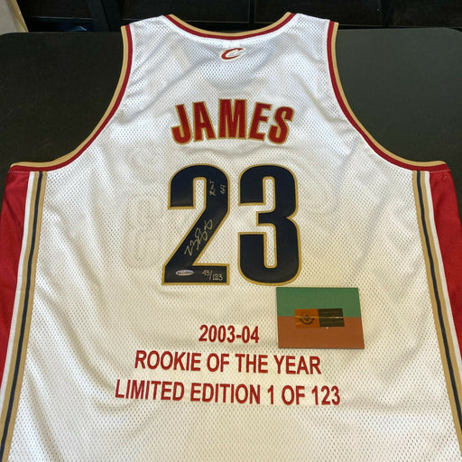 Lebron James 2004 Rookie Of The Year Signed Cleveland Cavaliers Jersey UDA COA