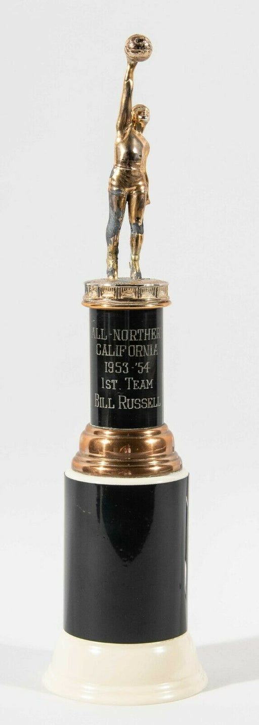 Bill Russell "All-Northern California 1953-54 1st Team" Basketball Trophy W/COA