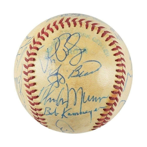 The Finest 1977 New York Yankees World Series Champs Team Signed Baseball PSA