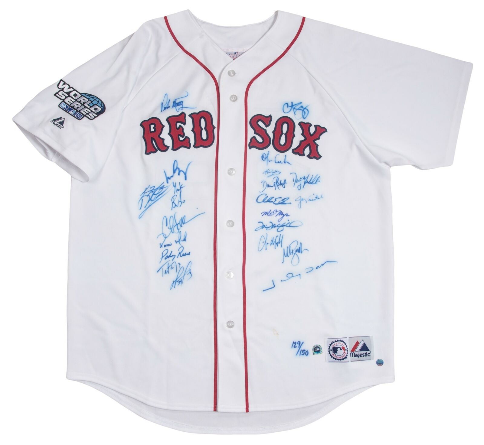 2004 Boston Red Sox World Series Champs Team Signed W.S. Jersey Beckett COA