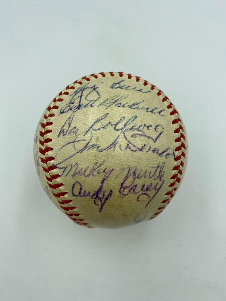 1953 New York Yankees World Series Champs Team Signed Baseball Mickey Mantle JSA