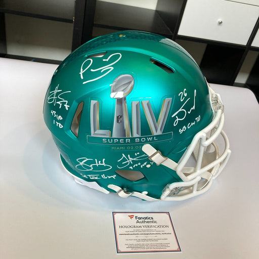 2019 Kansas City Chiefs Super Bowl LIV Champs Team Signed Helmet Fanatics COA