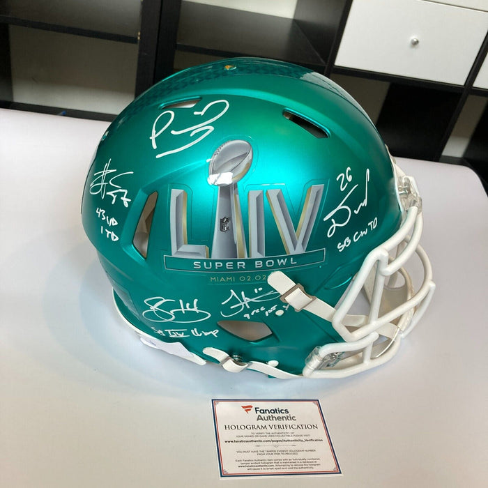 2019 Kansas City Chiefs Super Bowl LIV Champs Team Signed Helmet Fanatics COA