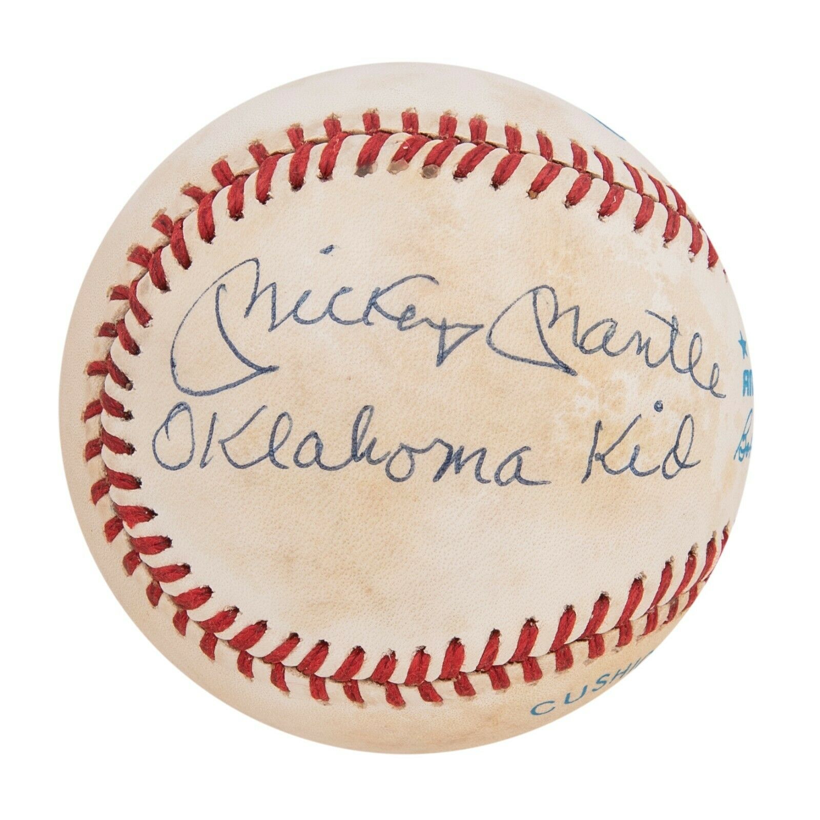 Mickey Mantle "Oklahoma Kid" Single Signed Inscribed Baseball With JSA COA