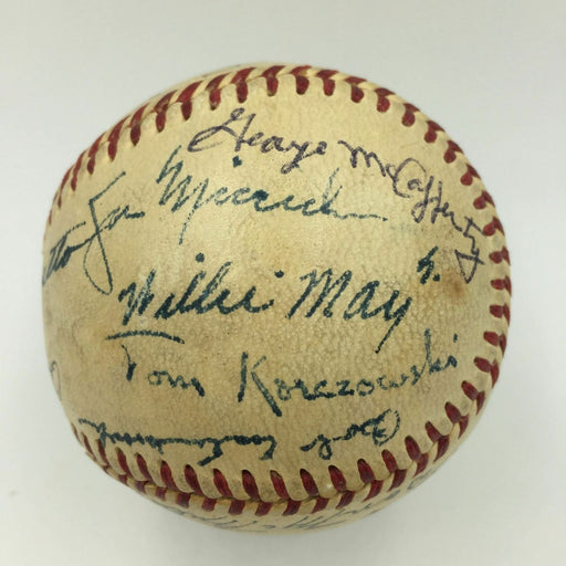 Willie Mays Pre Rookie 1950 Trenton Giants Minor League Team Signed Baseball PSA