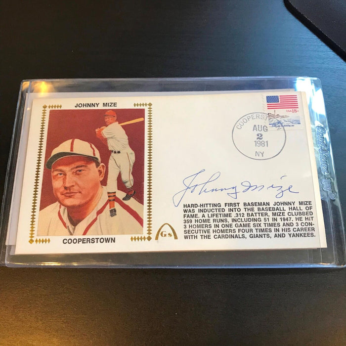 Johnny Mize Signed Autographed Hall Of Fame FDC First Day Cover