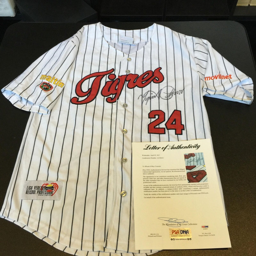 Miguel Cabrera Twice Signed Authentic Tigers Winter League Jersey