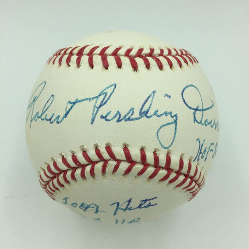 Robert Pershing Bobby Doerr Full Name Signed Heavily Career Stat Baseball PSA