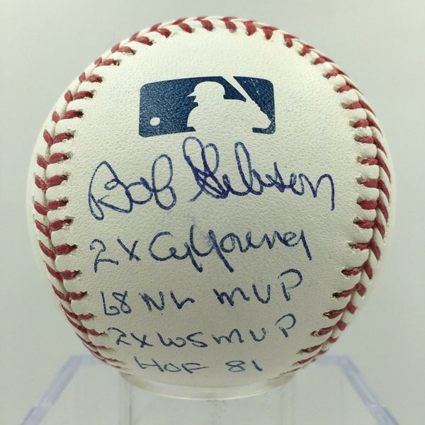 Bob Gibson Signed Heavily Inscribed Major League Stat Baseball PSA DNA 10 MINT