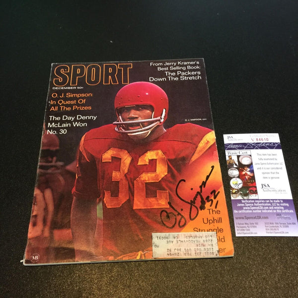OJ Simpson Signed Autographed 1968 Sport Magazine USC With JSA COA