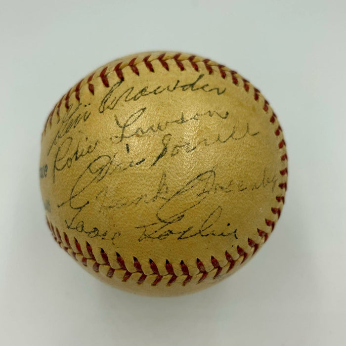 Rare 1935 Detroit Tigers World Series Champs Team Signed Baseball With JSA COA