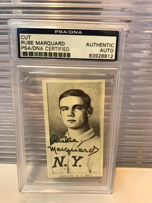 Rube Marquard Signed Autographed t206 Reprint Card PSA DNA COA