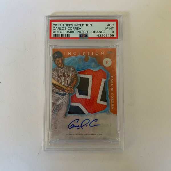 2017 Topps Inception Carlos Correa Auto Jumbo Patch RC #10/25 PSA 9 Mint