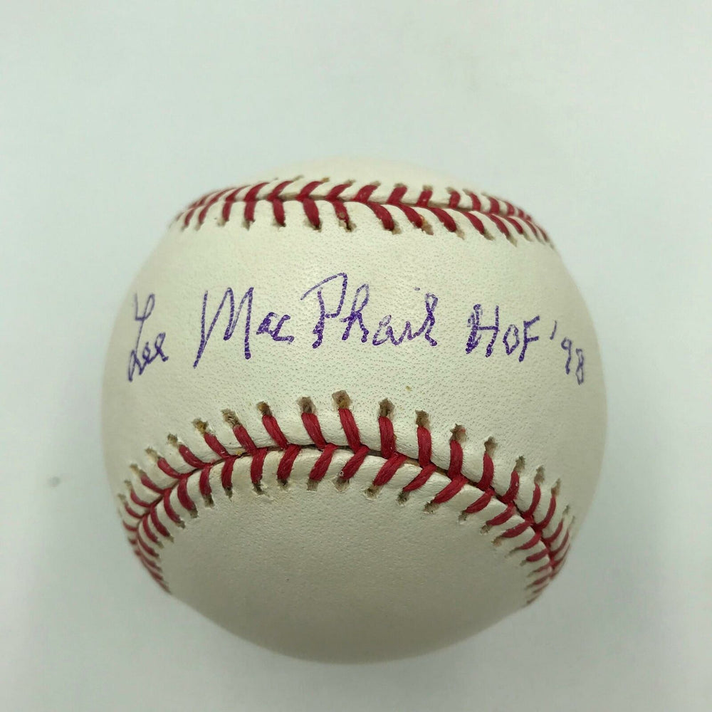 Lee Macphail Hall Of Fame 1998 Signed Major League Baseball With JSA COA