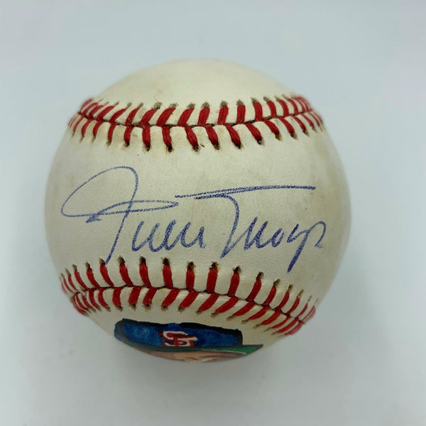Willie Mays Signed Vintage National League Feeney Portrait Art Baseball PSA DNA