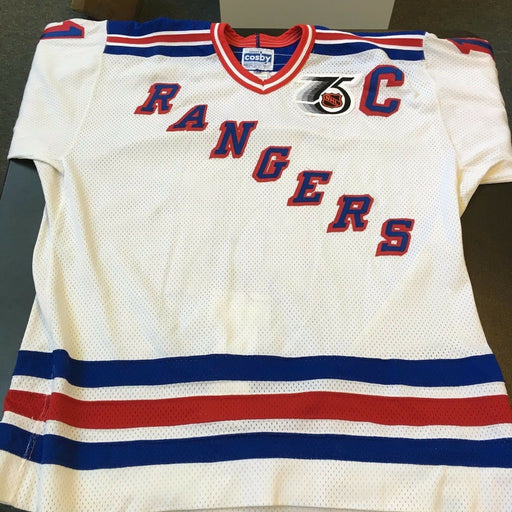 1991-92 Mark Messier Authentic CCM Cosby New York Rangers Game Model Jersey