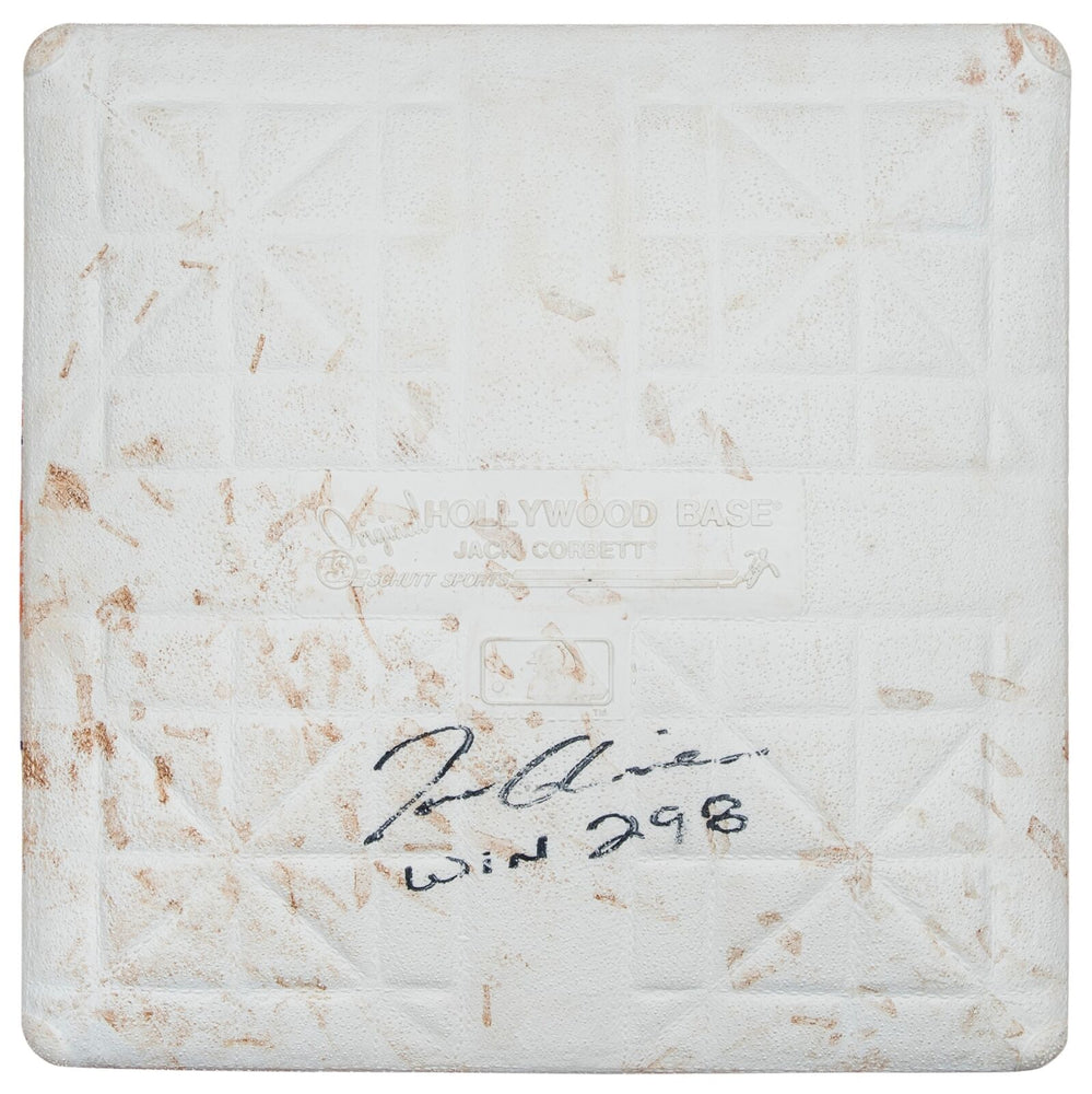 Tom Glavine Signed Inscribed 298th Career Win Game Used Base With Steiner COA