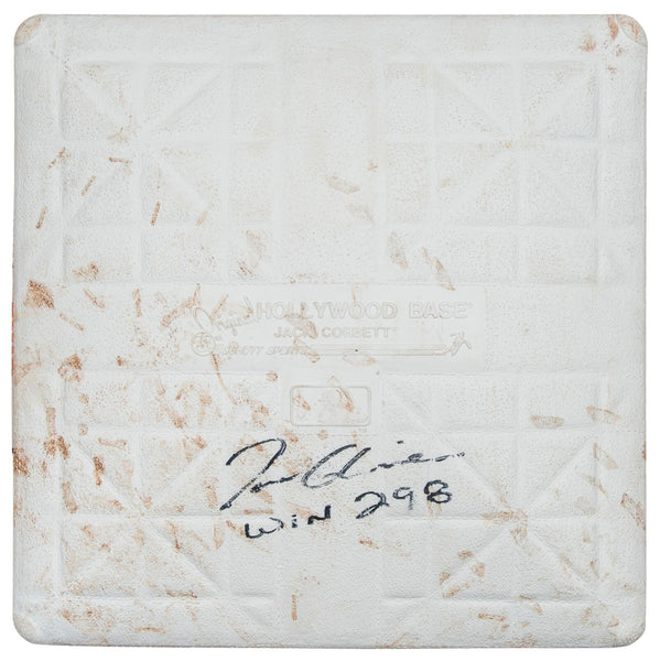 Tom Glavine Signed Inscribed 298th Career Win Game Used Base With Steiner COA