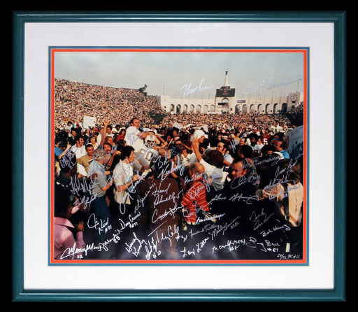 1972 Miami Dolphins Super Bowls Champs Team Signed Framed Large 20x24 Photo JSA