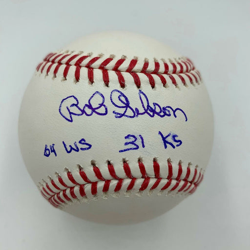 Bob Gibson 1964 World Series 31 Strikeouts Signed MLB Baseball JSA COA