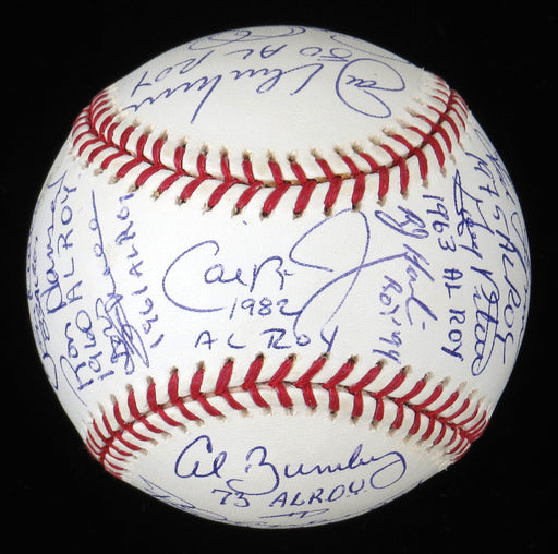 Beautiful Rookie Of The Year Multi Signed Baseball 15 Sigs Cal Ripken Jr PSA DNA