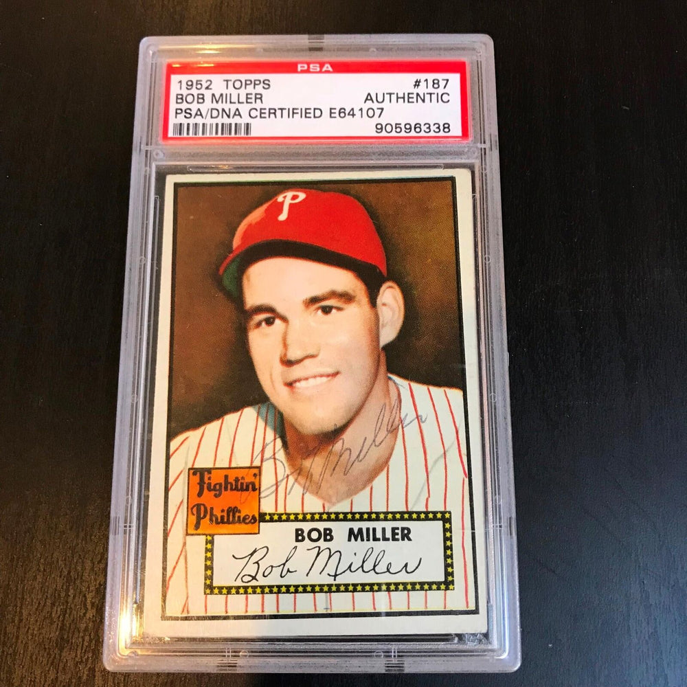 1952 Topps Bob Miller Signed Autographed Baseball Card PSA DNA COA