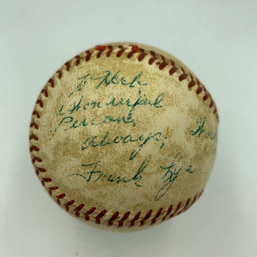 Frank Leja Signed 1955 World Series Game Used Baseball Yankees Dodgers JSA COA