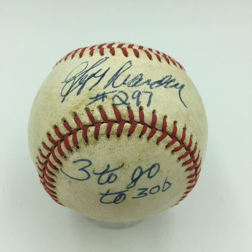Jeff Reardon 297th Save Final Pitch Game Used Signed Inscribed Baseball JSA COA