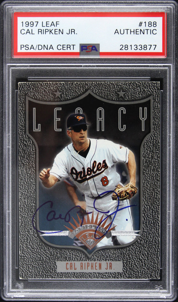 1997 Leaf Cal Ripken Jr Signed Autographed Legacy Baseball Card PSA DNA COA