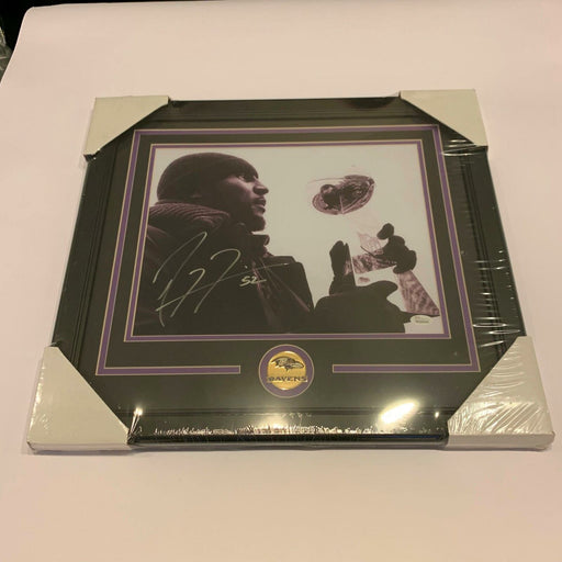 Ray Lewis Signed Autographed Framed 16x20 Baltimore Ravens Photo With JSA COA