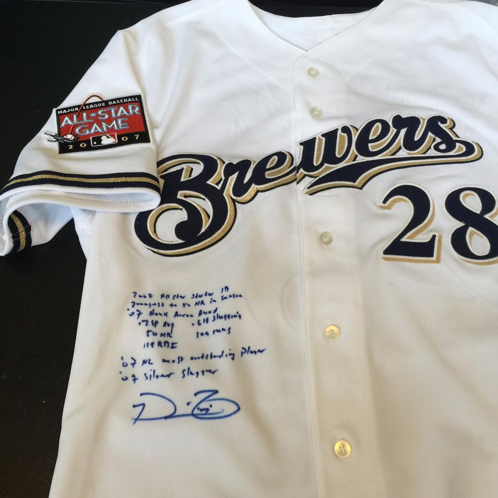 Prince Fielder Signed Heavily Inscribed Stats Milwaukee Brewers