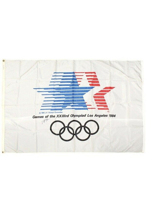 Michael Jordan Signed 6 Foot Original Flag From 1984 Olympics USA UDA & JSA COA