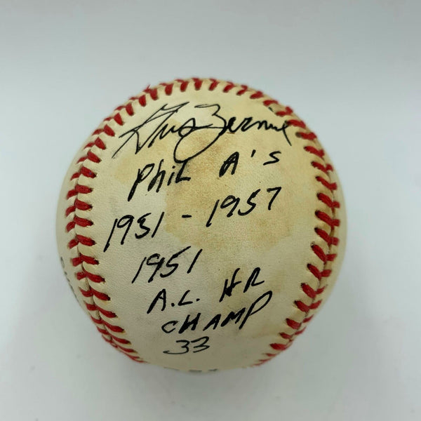 Gus Zernial 1951 Home Run Champ Signed Heavily Inscribed Baseball JSA COA