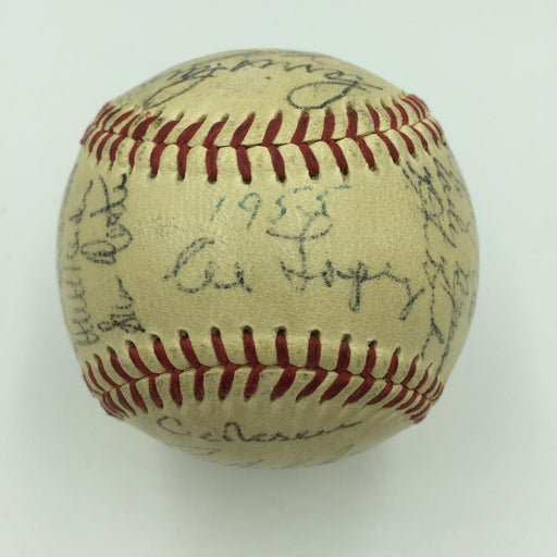 1955 Cleveland Indians Team Signed American League Baseball JSA COA