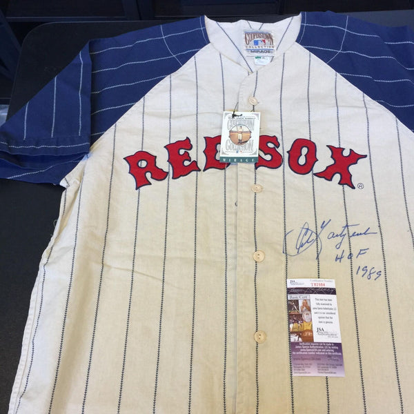 Carl Yastrzemski Hall Of fame 1989 Signed Authentic Boston Red Sox Jer — Showpieces Sports