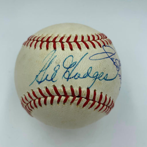 Stunning Gil Hodges & Joe Dimaggio Signed 1960's AL Joe Cronin Baseball PSA DNA