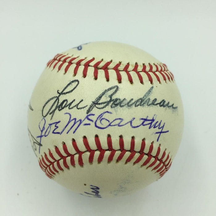 Vintage Red Faber Joe Mccarthy Ted Williams Hall Of Fame Signed Baseball JSA COA