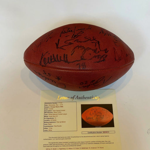 1986 Chicago Bears Super Bowl XX Champs Team Signed Game Football With JSA COA