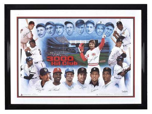 Stunning 3,000 Hit Club Signed Large 36x46 Lithograph Photo 13 Sigs JSA COA