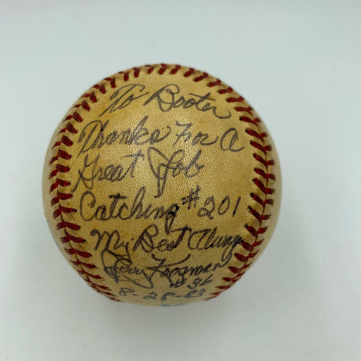 Jerry Koosman 201st Win Final Pitch Signed Inscribed Game Used Baseball JSA COA