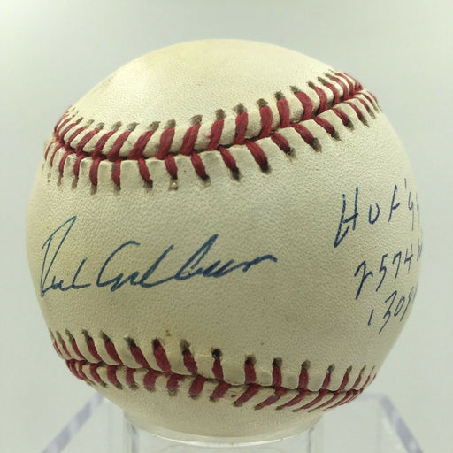 Richie Ashburn HOF 95 2574 Hits .308 Avg Signed Inscribed Stat Baseball PSA DNA