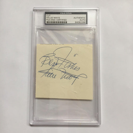 Large 1970's Willie Mays Signed Autographed Cut Signature PSA DNA COA