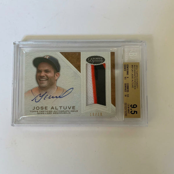 2016 Topps Dynasty Jose Altuve Auto Game Used Patch #10/10 BGS 9.5 Gem Mint