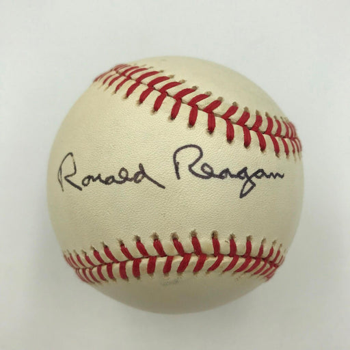 Mint President Ronald Reagan Single Signed American League Baseball JSA COA