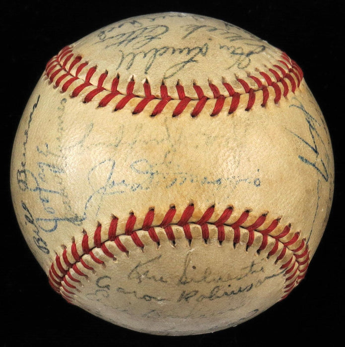 1946 New York Yankees Team Signed Autographed Baseball Joe Dimaggio JSA COA