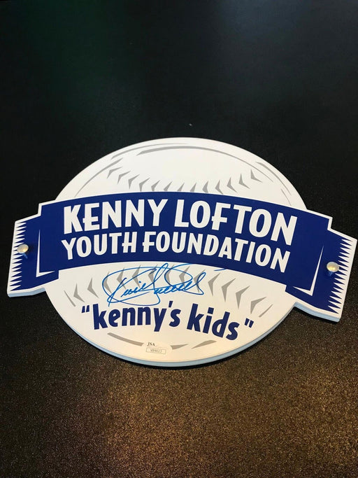 Rare Kirby Puckett & Kenny Lofton Signed Foundation Large 11x13 Display JSA COA